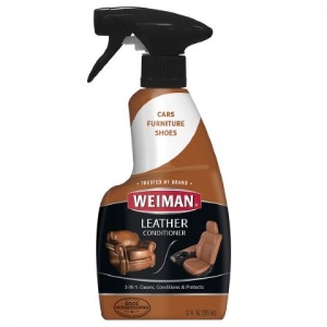 Weiman Leather Cleaner and Conditioner - 22 Ounce (2 Pack) - Non-Toxic Restores Leather Surfaces - Ultra Violet Protectants Help Prevent Cracking or Fading of Leather Furniture