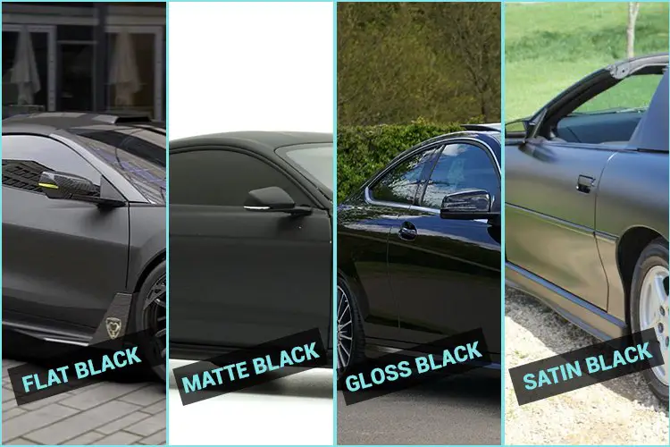 flat black vs matte black vs gloss black vs satin black