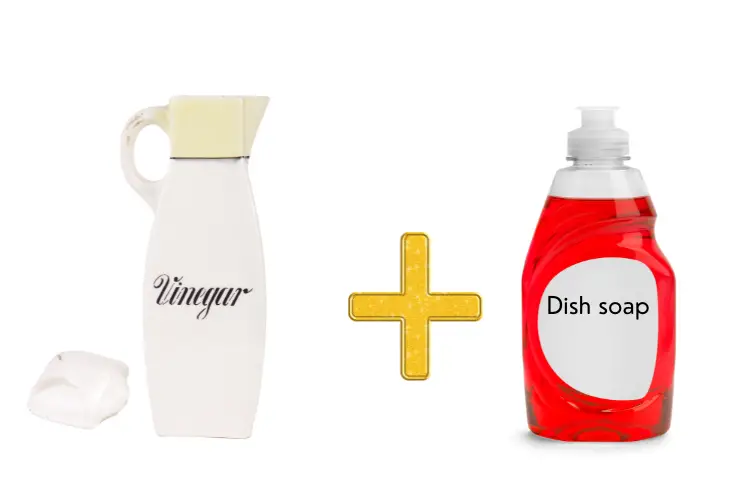 mixture of vinegar and dishsoap